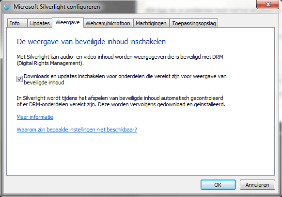 Silverlight Player Configuratie